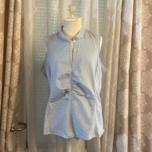 💙 EUC Axcess Striped Sleeveless Top w/ Side Zip – Size 16